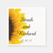Serviette En Papier Papier Mariage moderne tournesol (Devant)