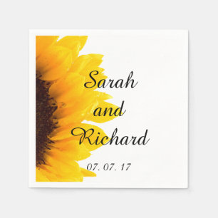 Serviette En Papier Papier Mariage moderne tournesol