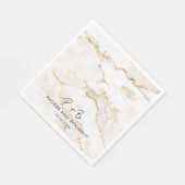 Serviette En Papier Papier Mariage Monogram Elegant Typographie (Coin)