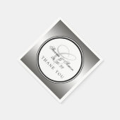 Serviette En Papier Papier Mariage Monogramme Argent (Coin)