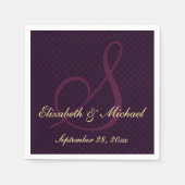 Serviette En Papier Papier Mariage Monogramme personnalisable (Devant)