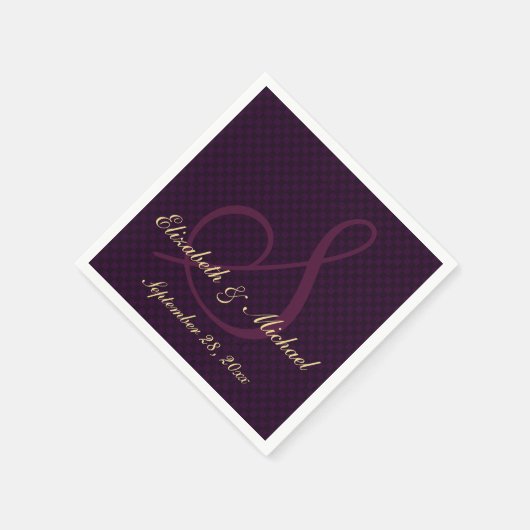 Serviette En Papier Papier Mariage Monogramme personnalisable (Coin)