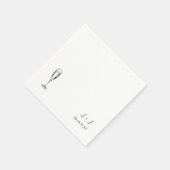 Serviette En Papier Papier Mariage Monogramme personnalisé Champagne (Coin)