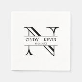 Serviette En Papier Papier Mariage Monogramme Personnalisé Napkin (Devant)