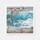 Serviette En Papier Papier Mariage Nautique Rustique (Devant)