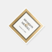 Serviette En Papier Papier Mariage noir or Napkin (Coin)