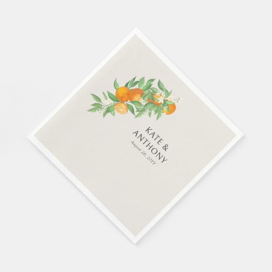 Serviette En Papier Papier Mariage Orange Blossom Citrus (Coin)