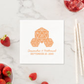 Serviette En Papier Papier Mariage orange D20 dés (En situation)