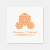 Serviette En Papier Papier Mariage orange D20 dés (Devant)
