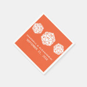 Serviette En Papier Papier Mariage Orange D20 Dice Gamer (Coin)
