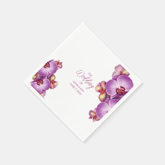 Serviette En Papier Papier Mariage Orchidées Napkin (Coin)