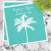 Serviette En Papier Papier Mariage Palm Tree Aqua