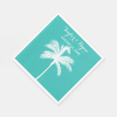 Serviette En Papier Papier Mariage Palm Tree Aqua (Coin)