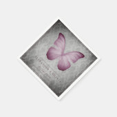 Serviette En Papier Papier Mariage Papillon Vintage Damassé Rose (Coin)