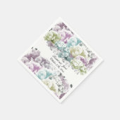 Serviette En Papier Papier Mariage Pastel Bouquet Multicolore (Coin)
