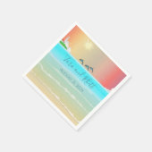 Serviette En Papier Papier Mariage personnalisé à thème de plage (Coin)