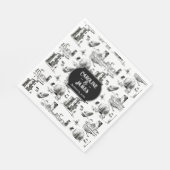 Serviette En Papier Papier Mariage personnalisé Boston Toile (Coin)