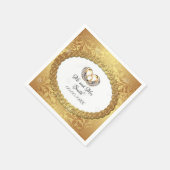 Serviette En Papier Papier Mariage personnalisé Elegant Gold (Coin)