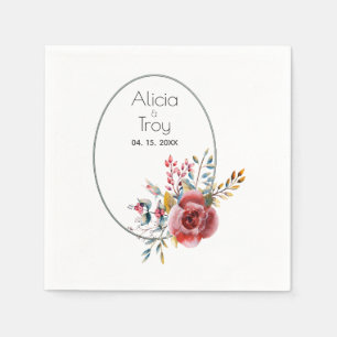 Serviette En Papier Papier Mariage personnalisé Flush Oval Frame