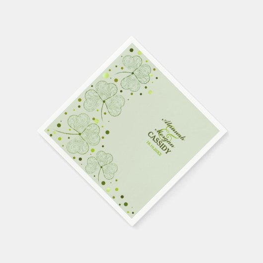 Serviette En Papier Papier Mariage Pois shamrock (Coin)
