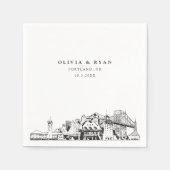 Serviette En Papier Papier Mariage Portland Cocktail Napkin (Devant)