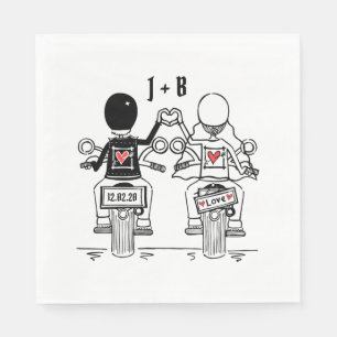 Serviette En Papier Papier Mariage pour moto moto à moto personnalisé
