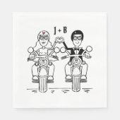 Serviette En Papier Papier Mariage pour moto moto à moto personnalisé (Devant)