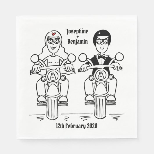 Serviette En Papier Papier Mariage pour moto moto à moto personnalisé (Devant)