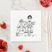 Serviette En Papier Papier Mariage pour moto moto à moto personnalisé (En situation)