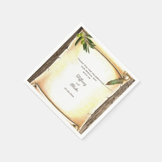 Serviette En Papier Papier Mariage pour stylo à défilement et plumes u (Coin)