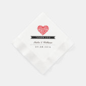 Serviette En Papier Papier Mariage Red Heart (Coin)