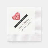 Serviette En Papier Papier Mariage Red Heart (Devant)