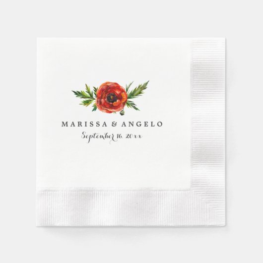 Serviette En Papier Papier Mariage Red Poppy (Devant)
