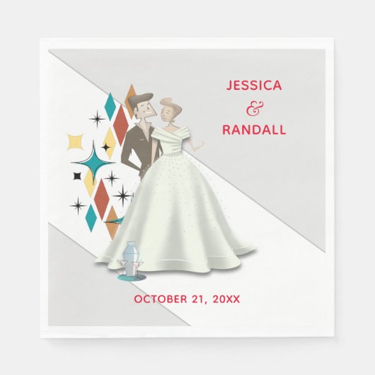 Serviette En Papier Papier Mariage rétro (Devant)