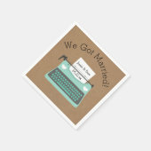 Serviette En Papier Papier Mariage Retro Aqua (Coin)