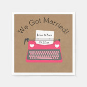 Serviette En Papier Papier Mariage Retro Pink (Devant)