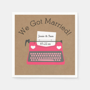 Serviette En Papier Papier Mariage Retro Pink
