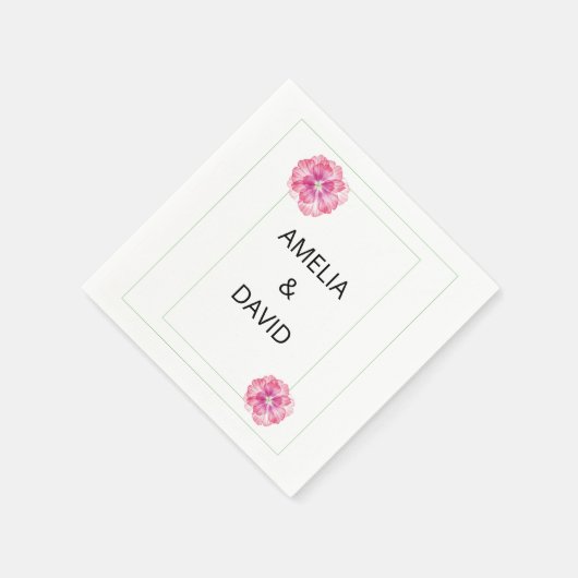 Serviette En Papier Papier Mariage rose (Coin)