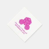 Serviette En Papier Papier Mariage rose D20 dés (Coin)
