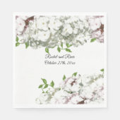 Serviette En Papier Papier Mariage rose et blanc (Devant)