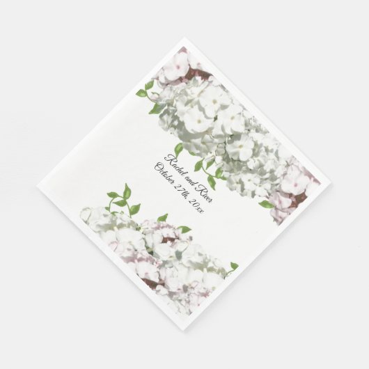 Serviette En Papier Papier Mariage rose et blanc (Coin)