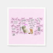 Serviette En Papier Papier Mariage rose et blanc (Devant)