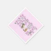 Serviette En Papier Papier Mariage rose et blanc (Coin)