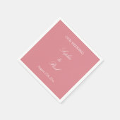 Serviette En Papier Papier Mariage rose et bleu élégant (Coin)