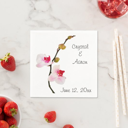Serviette En Papier Papier Mariage rose orchidée (En situation)