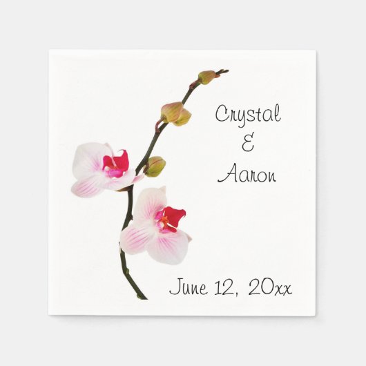 Serviette En Papier Papier Mariage rose orchidée (Devant)