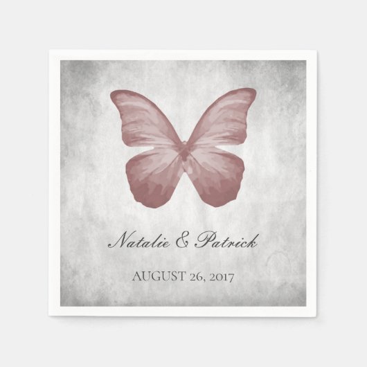 Serviette En Papier Papier Mariage rose Papier (Devant)