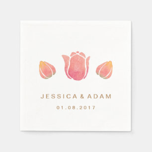 Serviette En Papier Papier Mariage rose Tulip Napkin
