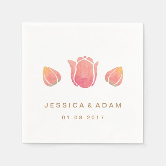 Serviette En Papier Papier Mariage rose Tulip Napkin (Devant)