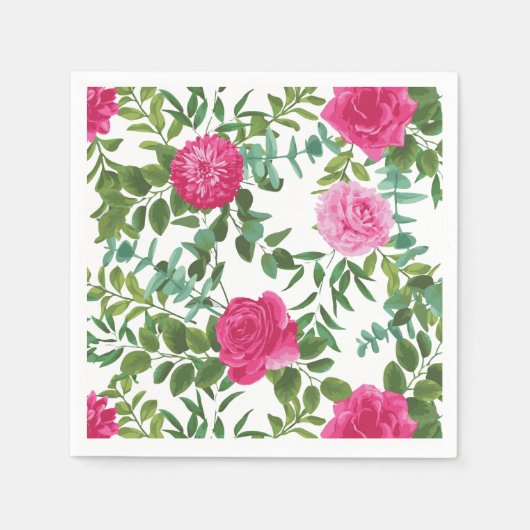 Serviette En Papier Papier Mariage rose vif (Devant)